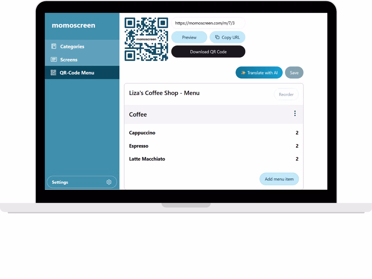 Create your QR Code Menu